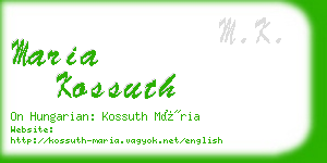 maria kossuth business card